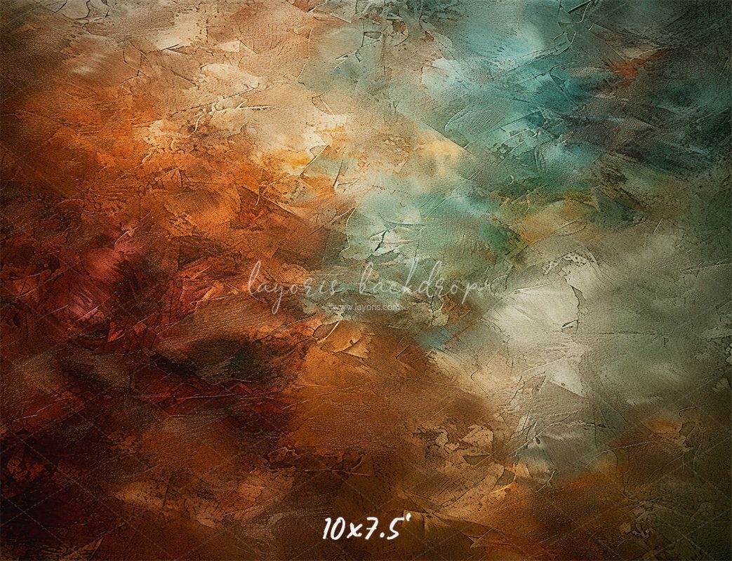 Blue Brown Oil Painting Texture Photo Booth Backdrop - Layoris