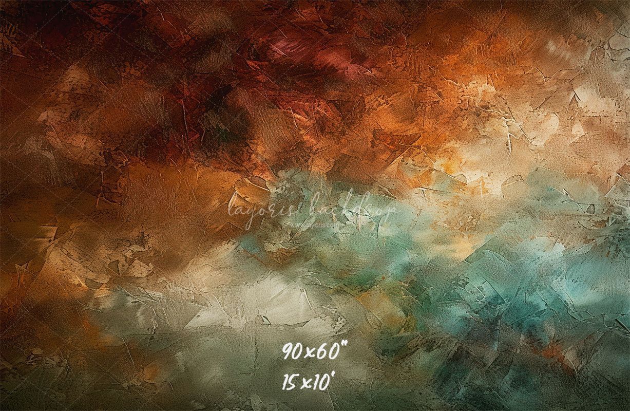 Blue Brown Oil Painting Texture Photo Booth Backdrop - Layoris