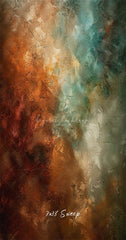Blue Brown Oil Painting Texture Photo Booth Backdrop - Layoris