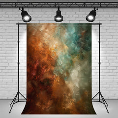 Blue Brown Oil Painting Texture Photo Booth Backdrop - Layoris