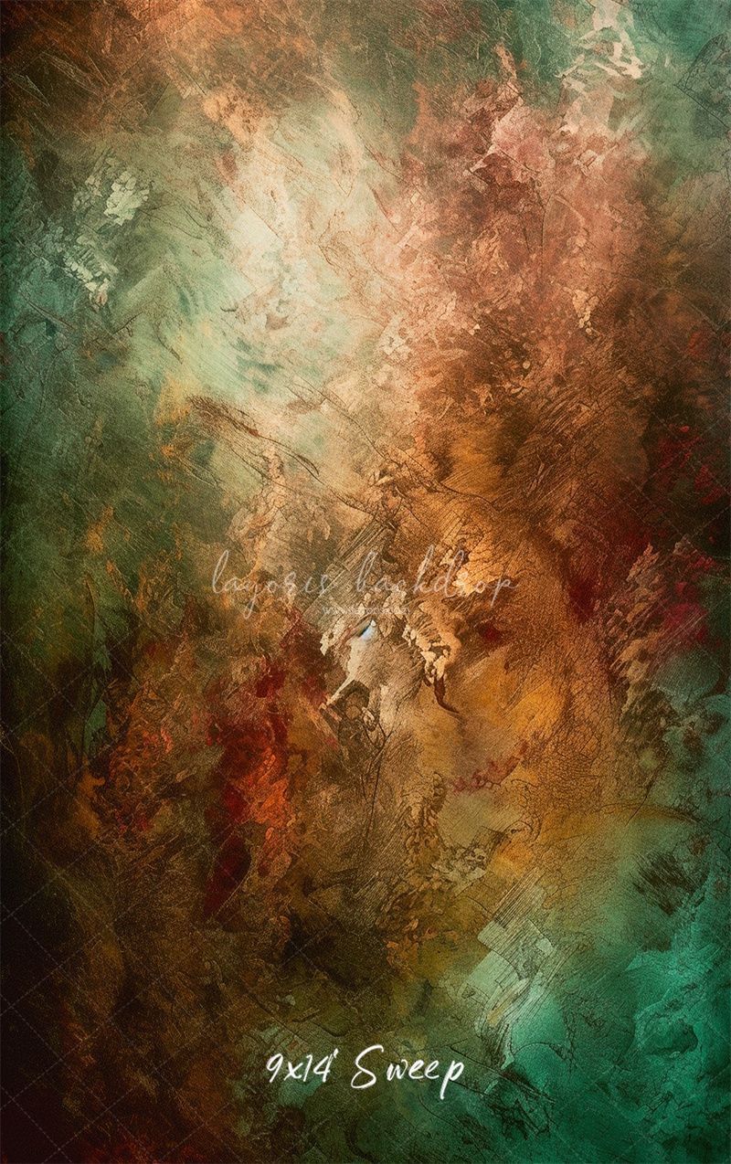 Green Brown Fusion Retro Photo Booth Backdrop - Layoris