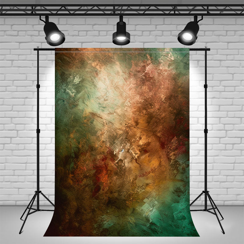 Green Brown Fusion Retro Photo Booth Backdrop - Layoris