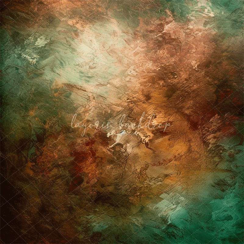 Green Brown Fusion Retro Photo Booth Backdrop - Layoris