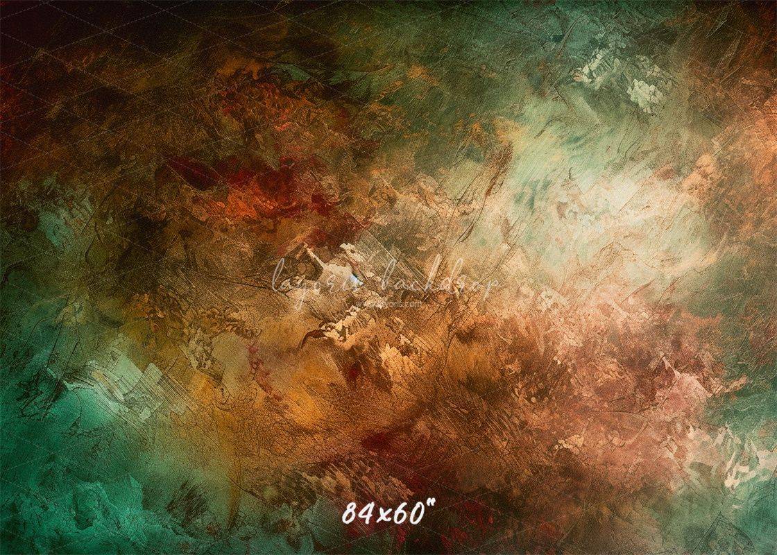 Green Brown Fusion Retro Photo Booth Backdrop - Layoris