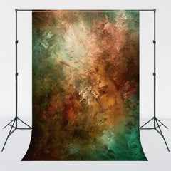 Green Brown Fusion Retro Photo Booth Backdrop - Layoris