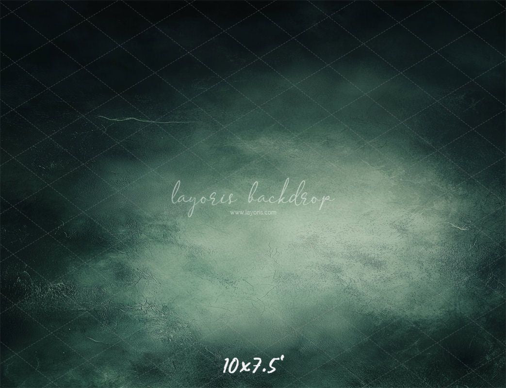 Misty Green Black Old Master Portrait Backdrop - Layoris