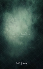 Misty Green Black Old Master Portrait Backdrop - Layoris