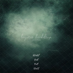 Misty Green Black Old Master Portrait Backdrop - Layoris