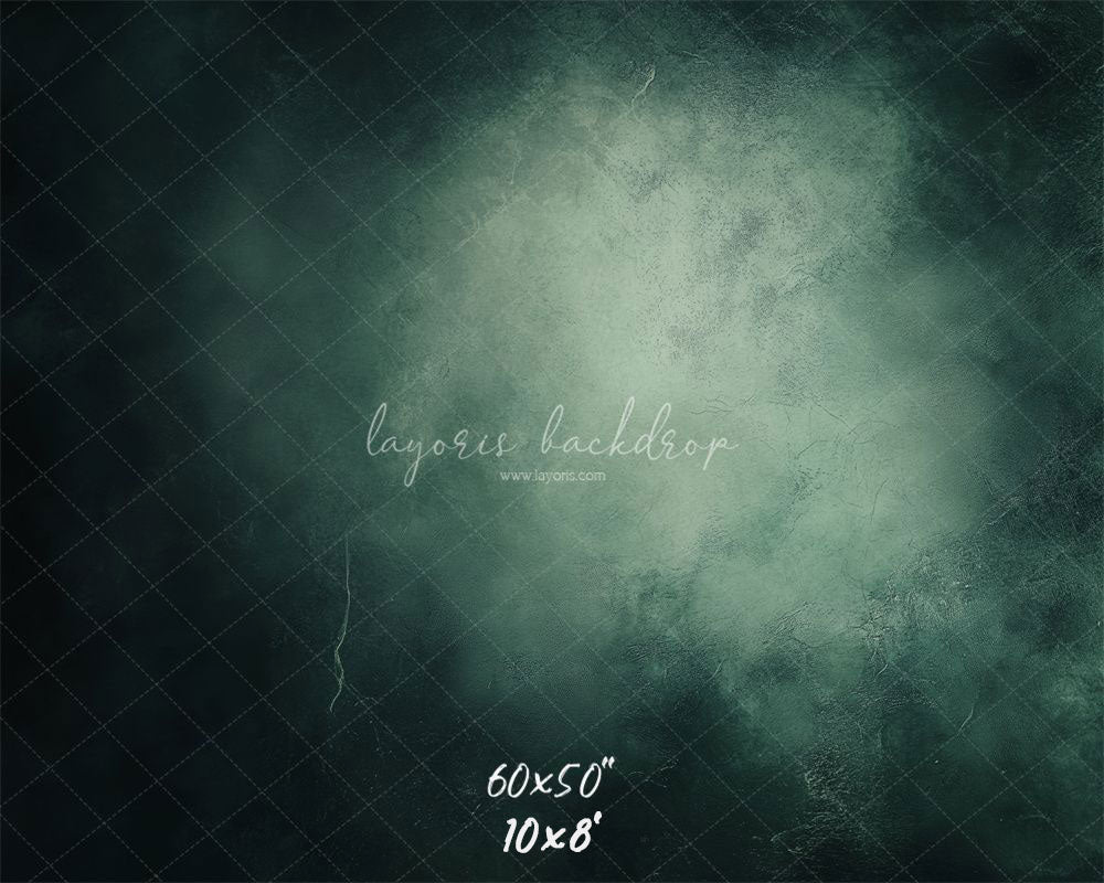 Misty Green Black Old Master Portrait Backdrop - Layoris