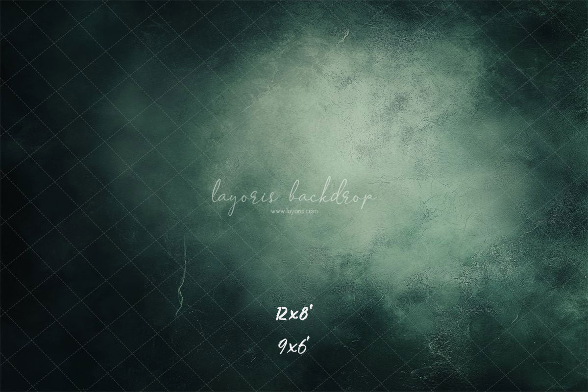 Misty Green Black Old Master Portrait Backdrop - Layoris