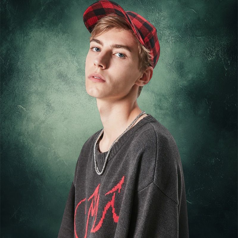 Misty Green Black Old Master Portrait Backdrop - Layoris