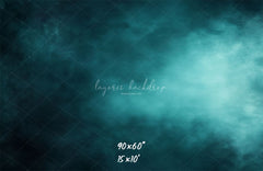 Misty Blue Black Old Master Portrait Backdrop - Layoris