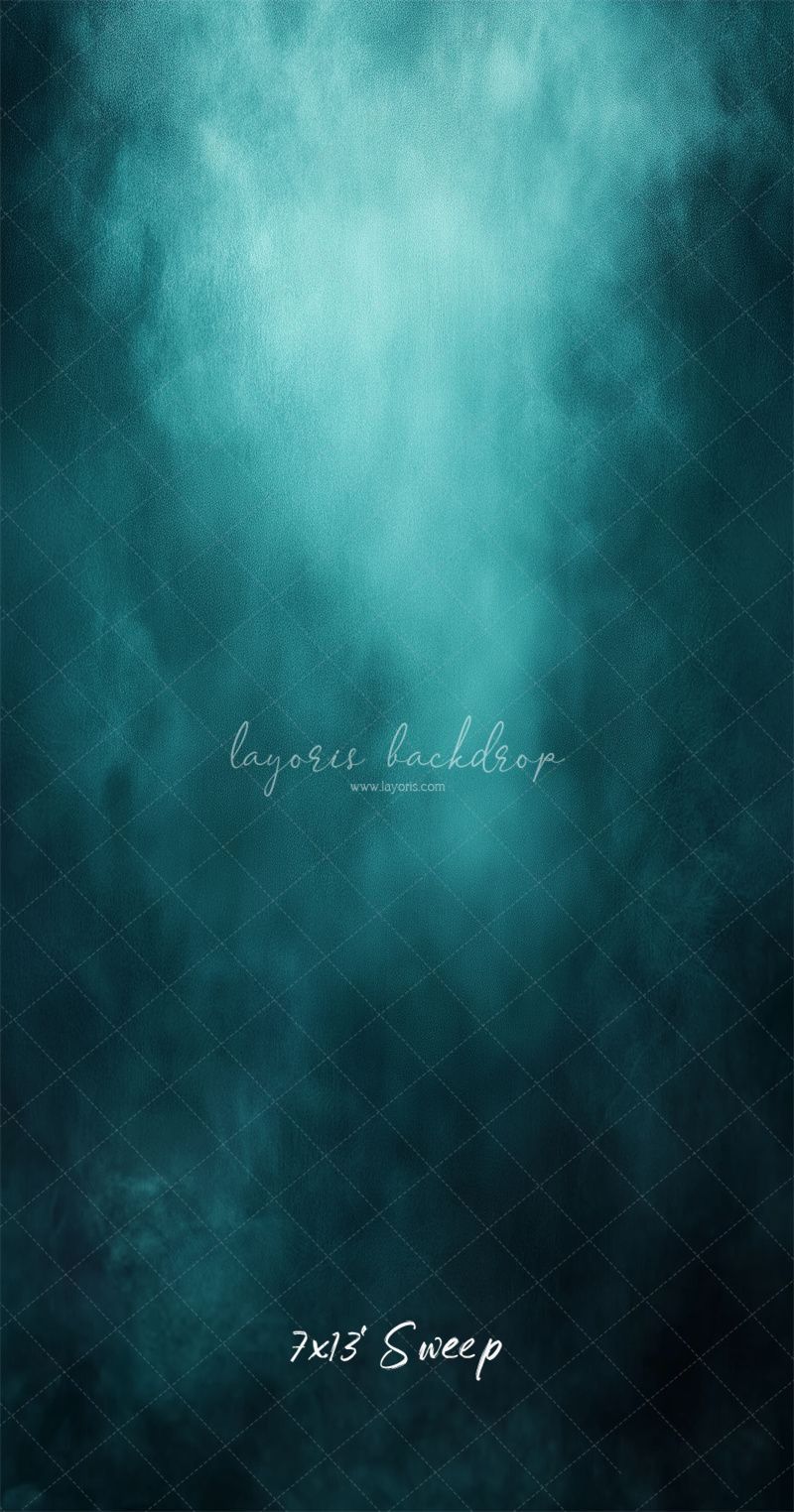 Misty Blue Black Old Master Portrait Backdrop - Layoris