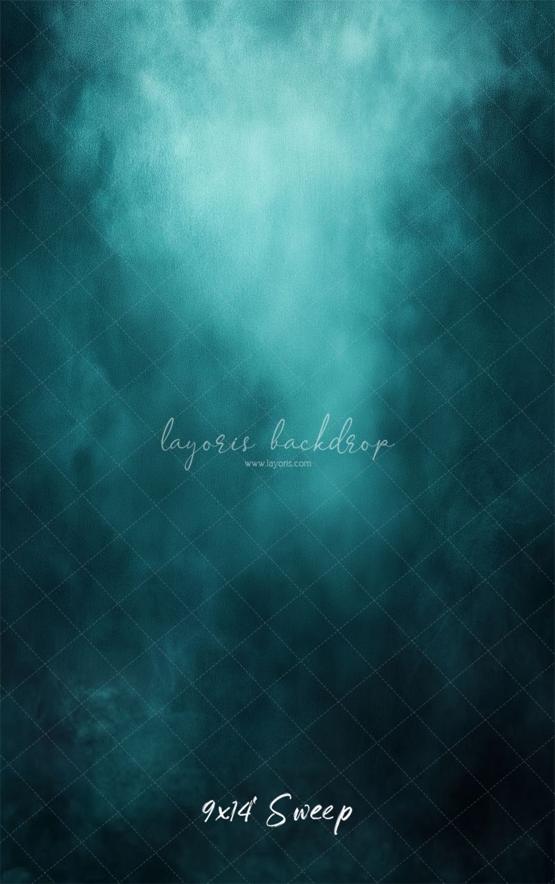 Misty Blue Black Old Master Portrait Backdrop - Layoris