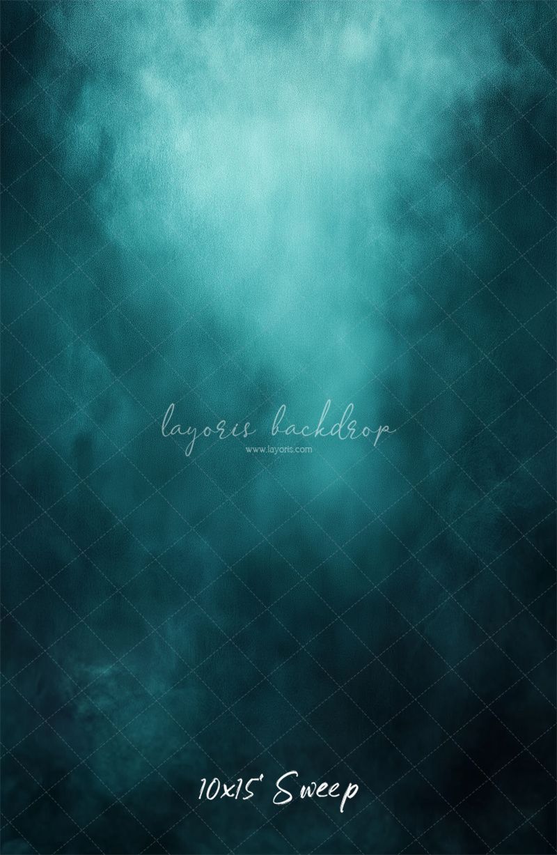 Misty Blue Black Old Master Portrait Backdrop - Layoris