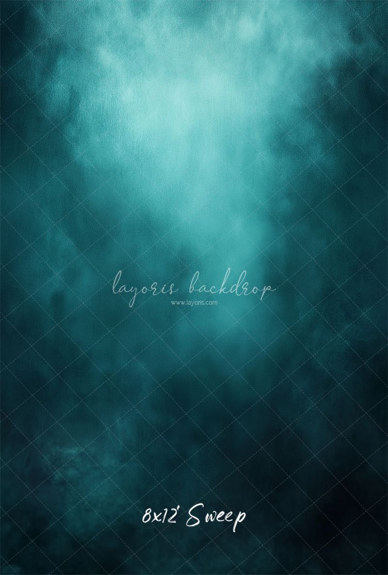 Misty Blue Black Old Master Portrait Backdrop - Layoris