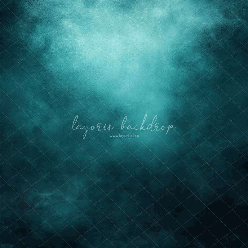 Misty Blue Black Old Master Portrait Backdrop - Layoris