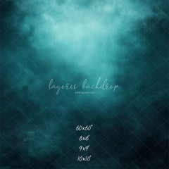 Misty Blue Black Old Master Portrait Backdrop - Layoris