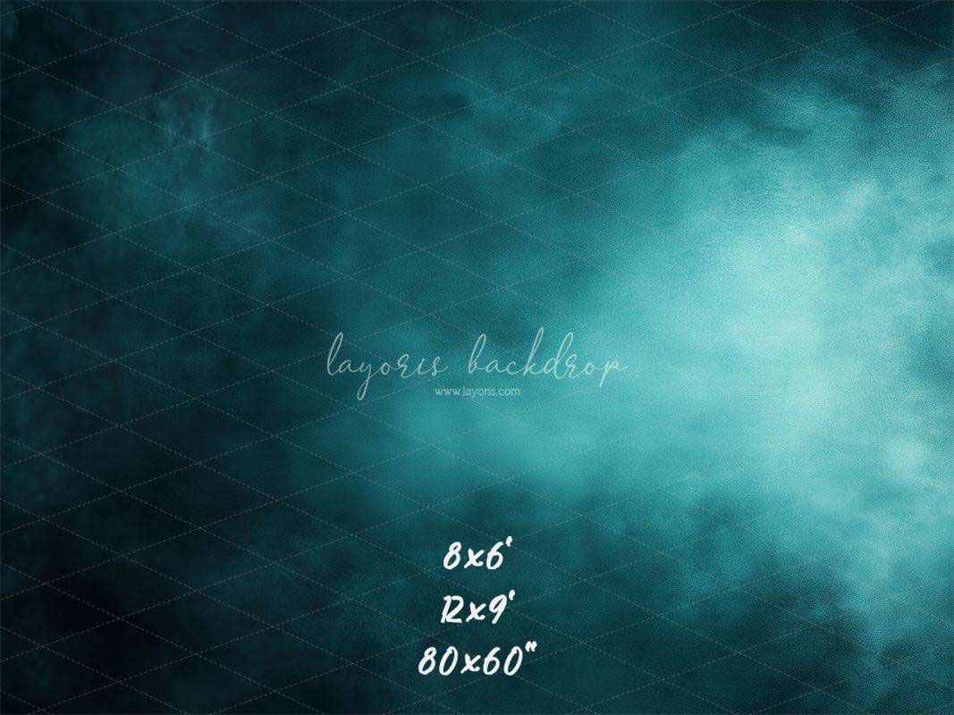 Misty Blue Black Old Master Portrait Backdrop - Layoris