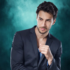 Misty Blue Black Old Master Portrait Backdrop - Layoris
