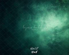 Green Black Misty Old Master Portrait Backdrop - Layoris