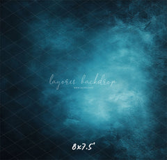 Blue Abstract Old Masters Portrait Studio Backdrop - Layoris