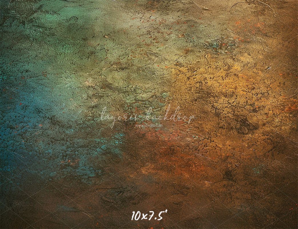 Blue Orange Rusty Texture Portrait Backdrop - Layoris