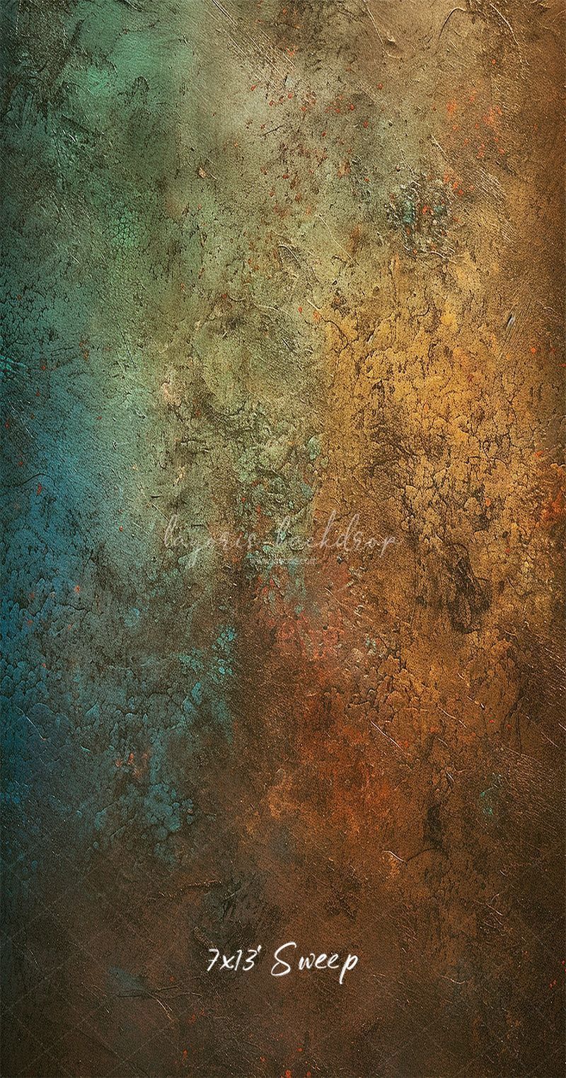 Blue Orange Rusty Texture Portrait Backdrop - Layoris