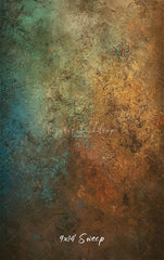 Blue Orange Rusty Texture Portrait Backdrop - Layoris