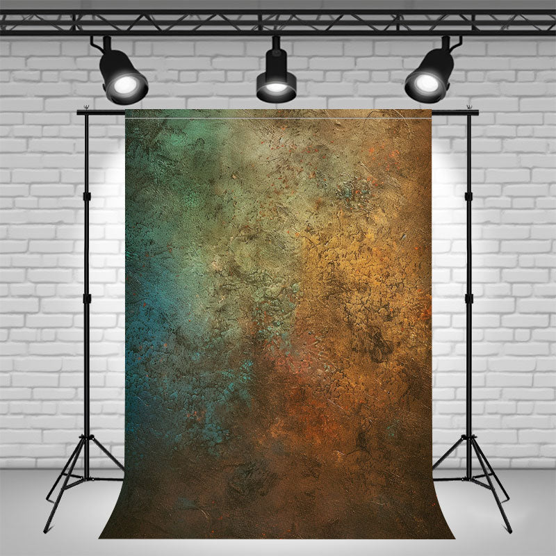 Blue Orange Rusty Texture Portrait Backdrop - Layoris