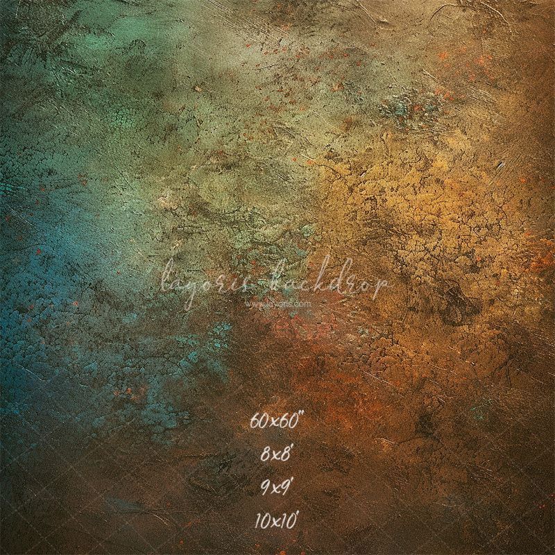 Blue Orange Rusty Texture Portrait Backdrop - Layoris