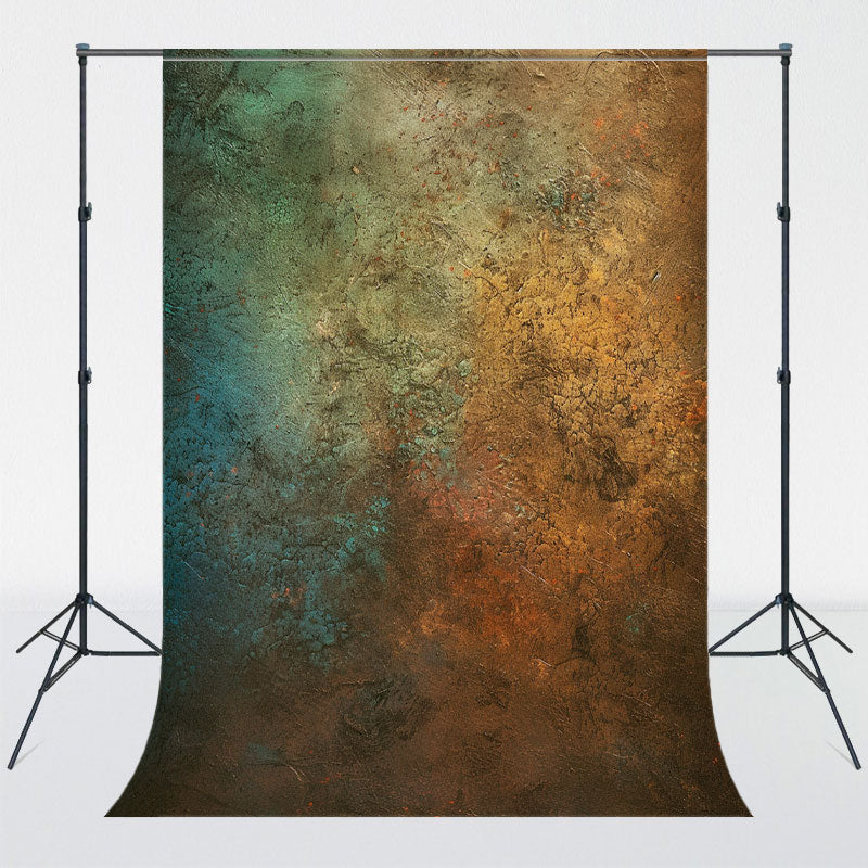 Blue Orange Rusty Texture Portrait Backdrop - Layoris