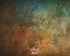 Blue Orange Rusty Texture Portrait Backdrop - Layoris