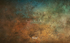 Blue Orange Rusty Texture Portrait Backdrop - Layoris