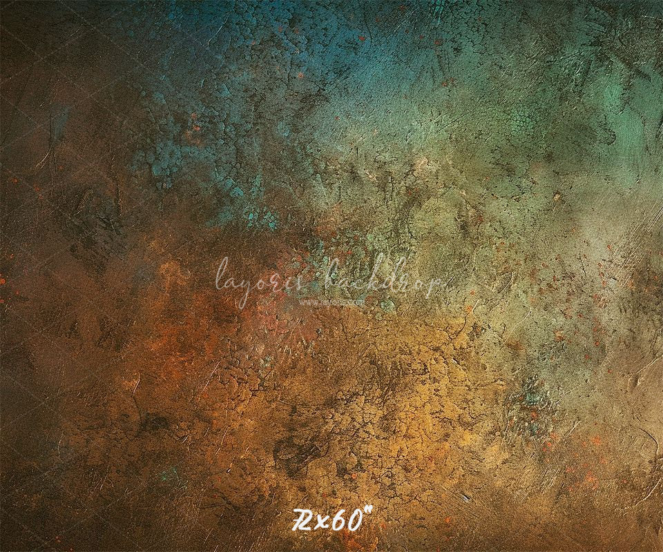 Blue Orange Rusty Texture Portrait Backdrop - Layoris