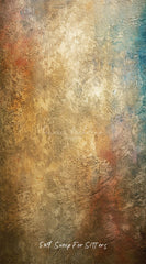 Blue Orange Old Rusty Wall Portrait Backdrop - Layoris