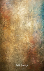 Blue Orange Old Rusty Wall Portrait Backdrop - Layoris