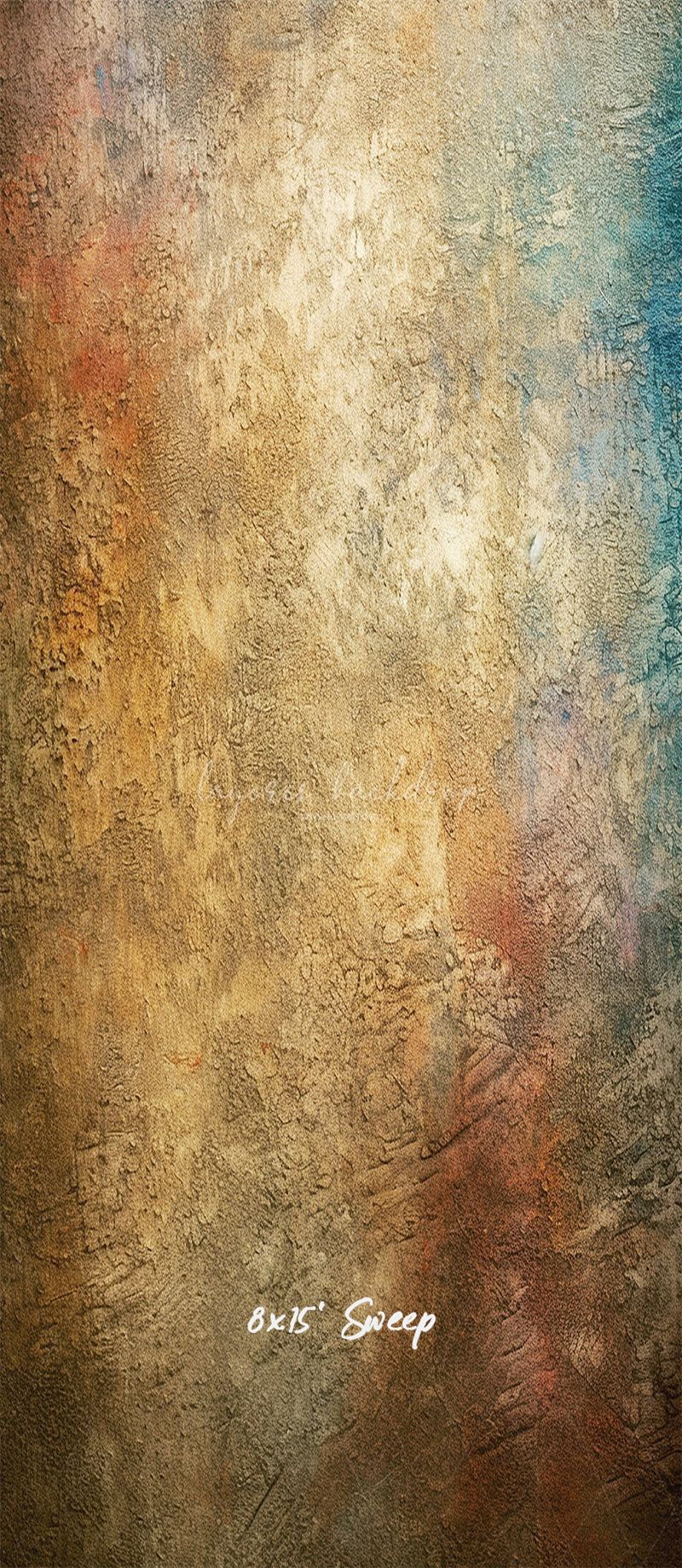Blue Orange Old Rusty Wall Portrait Backdrop - Layoris
