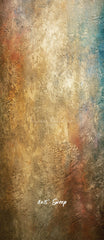 Blue Orange Old Rusty Wall Portrait Backdrop - Layoris