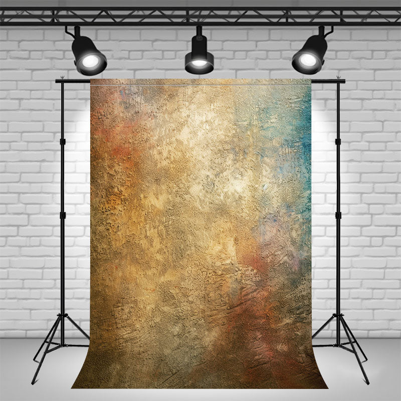 Blue Orange Old Rusty Wall Portrait Backdrop - Layoris
