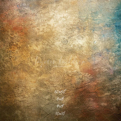 Blue Orange Old Rusty Wall Portrait Backdrop - Layoris