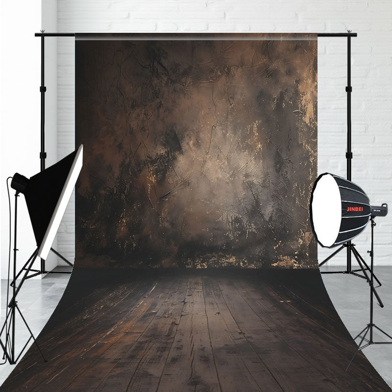 Old Vintage Wall And Wooden Floor Sweep Backdrop - Layoris