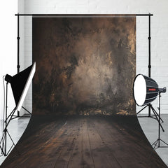 Old Vintage Wall And Wooden Floor Sweep Backdrop - Layoris