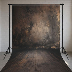 Old Vintage Wall And Wooden Floor Sweep Backdrop - Layoris