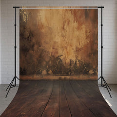 Brown Old Wall And Wooden Floor Sweep Backdrop - Layoris