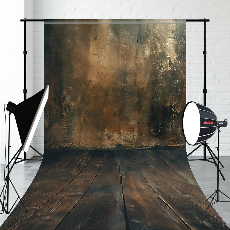 Old Wall Wooden Floor Retro Sweep Photo Backdrop - Layoris