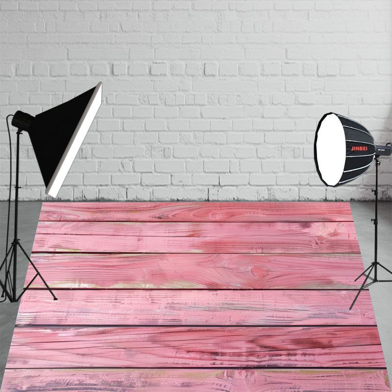Pink Old Wooden Planks Fabric Floor Backdrop - Layoris