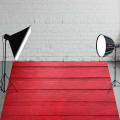 Red Modern Wooden Texture Fabric Floor Backdrop - Layoris