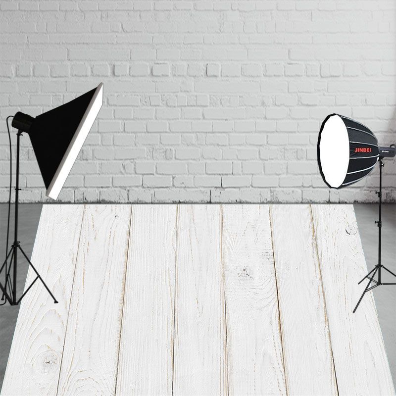 White Painted Wooden Portrait Fabric Floor Backdrop - Layoris