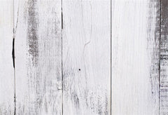 Faded White Wooden Planks Fabric Floor Backdrop - Layoris